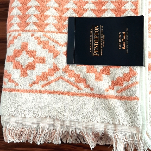 *Pendleton Woolen Mills Sundown Cotton 1 Bath Towel Dusty Pink - Picture 12 of 13